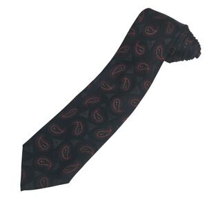 Vintage Polo Ralph Lauren Necktie Mens Vtg Green Paisley 100% Silk Handmade USA